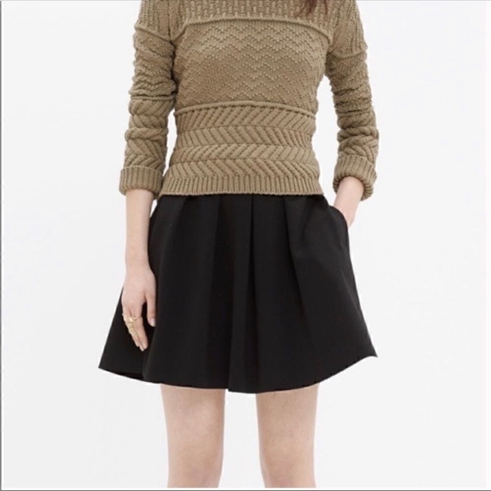 Madewell Black Bistro Pleated Mini Skirt